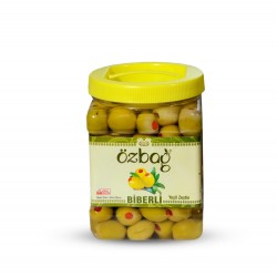 1 KG. Kehribar Biberli Yeşil Zeytin